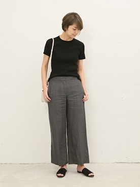 「INCOTEX（インコテックス）のアイテム」を使った、AYAさん（レディース・163cm）の春コーディネート