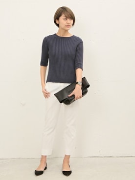 「INCOTEX（インコテックス）のアイテム」を使った、AYAさん（レディース・163cm）の冬コーディネート