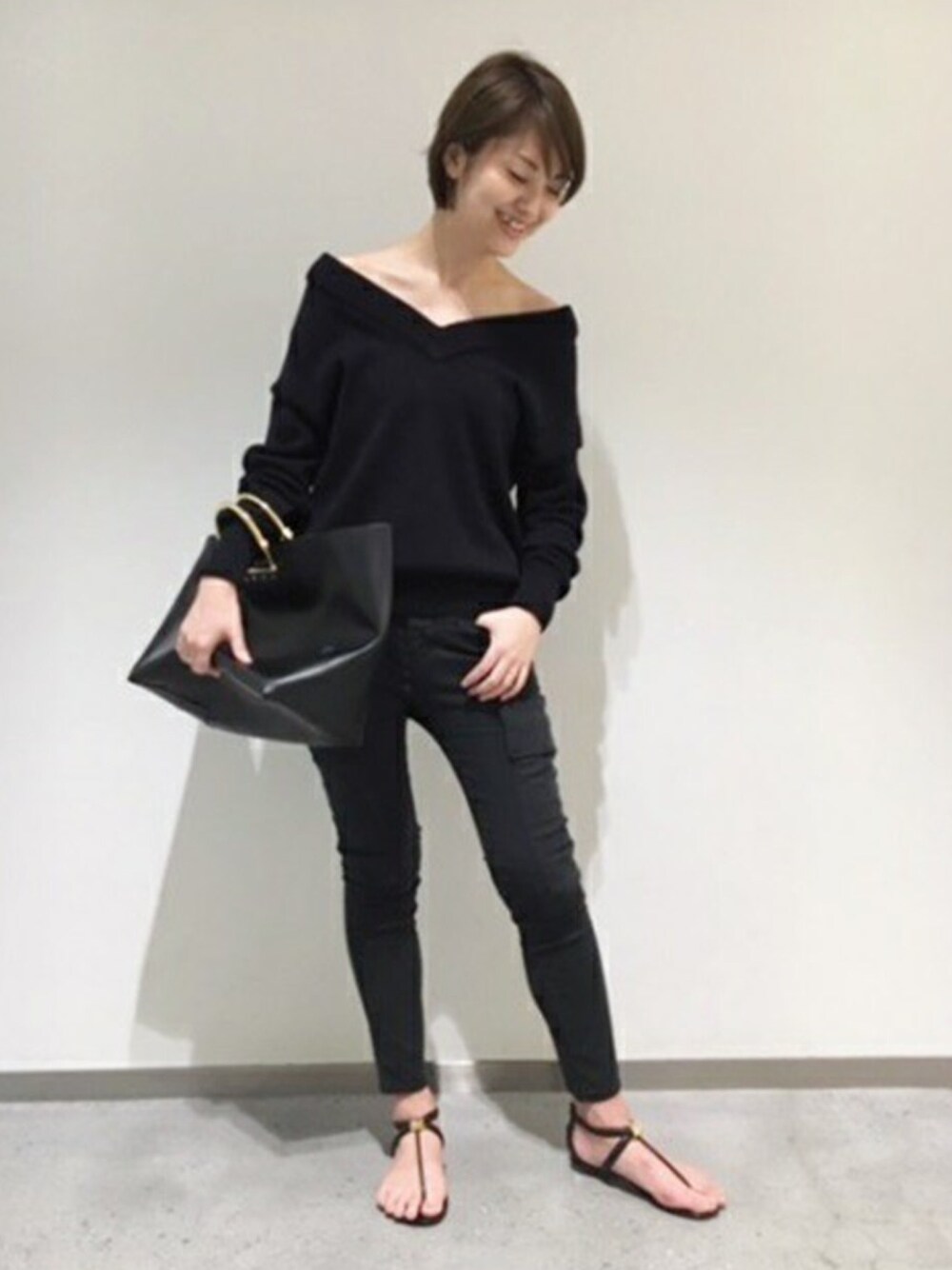 美品　Deuxieme Classe Both neck Vコットンプルオーバー Deuxieme Classe（ドゥーズィエムクラス）の「Both neck V