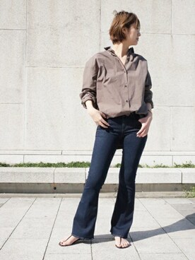 「VICINI（ヴィッチーニ）のアイテム」を使った、AYAさん（レディース・163cm）の春コーディネート