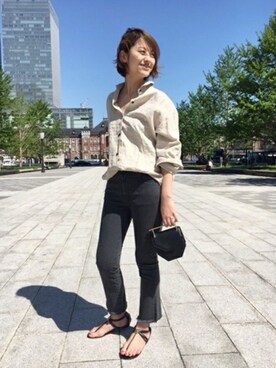 「VICINI（ヴィッチーニ）のアイテム」を使った、AYAさん（レディース・163cm）の春コーディネート