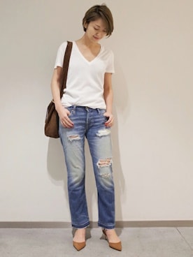 「MONROW（モンロー）のアイテム」を使った、AYAさん（レディース・163cm）の春コーディネート