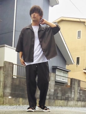 「アイテム（ピアス（片耳用）、グレー系）」を使った、まー。さん（メンズ・176cm）の夏コーディネート
