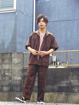 「アイテム（ピアス（片耳用）、グレー系）」を使った、まー。さん（メンズ・176cm）の夏コーディネート