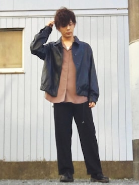 「アイテム（ピアス（片耳用）、グレー系）」を使った、まー。さん（メンズ・176cm）の春コーディネート