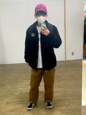 「Carhartt WIP（カーハートダブリューアイピー）のアイテム（ブルゾン）」を使った、Hidemi Ochiaiさん（メンズ・160cm）の冬コーディネート