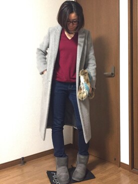 「ファークラッチ」｜「アイテム（ブーツ）」を使った、みっくすさん（レディース・162cm）の冬コーディネート