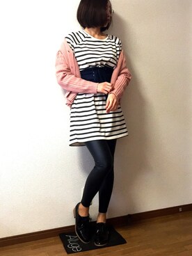 「HEART MARKET（ハートマーケット）のアイテム（Tシャツ/カットソー、ホワイト系）」を使った、みっくすさん（レディース）の春コーディネート