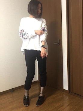 「網タイツ」｜「アイテム（スラックス）」を使った、みっくすさん（レディース・162cm）の夏コーディネート