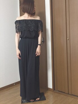 「bye bye（バイバイ）のアイテム（Tシャツ/カットソー、ブラック系）」を使った、みっくすさん（レディース）の夏コーディネート