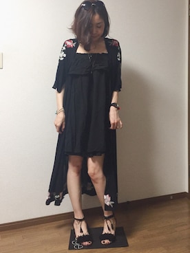 「リゾートスタイル」｜「アイテム（その他アウター）」を使った、みっくすさん（レディース・162cm）の夏コーディネート