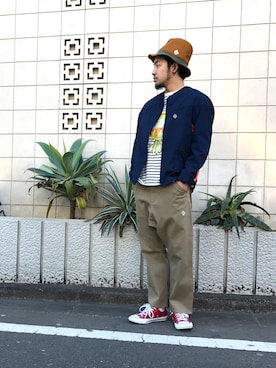 「ALDIES（アールディーズ）のアイテム（ブルゾン）」を使った、はらださん（メンズ・172cm）の冬コーディネート