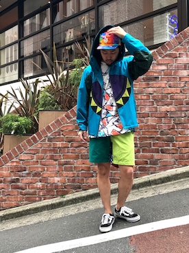 「ALDIES（アールディーズ）のアイテム（ナイロンジャケット）」を使った、はらださん（メンズ・172cm）の春コーディネート