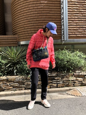 「ALDIES（アールディーズ）のSnake Bone Pants / スネークボーンパンツ（スウェットパンツ）」を使った、はらださん（メンズ・172cm）の秋コーディネート