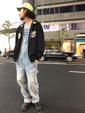 「ALDIES（アールディーズ）のアイテム（サロペット/オーバーオール）」を使った、はらださん（メンズ・172cm）の秋コーディネート