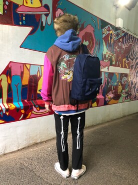 「ALDIES（アールディーズ）のアイテム（ブルゾン）」を使った、はらださん（メンズ・172cm）の冬コーディネート