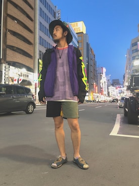 「ALDIES（アールディーズ）のアイテム（ナイロンジャケット）」を使った、はらださん（メンズ・172cm）の春コーディネート