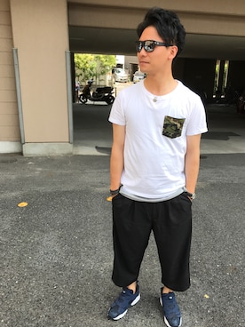 「SHIPS JET BLUE（シップスジェットブルー）のアイテム（Tシャツ/カットソー）」を使った、tkさん（メンズ・167cm）の夏コーディネート