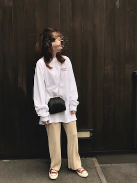 「CONVERSE（コンバース）のCONVERSE ALL STAR 100COLORS OX（スニーカー）」を使った、あやさん（レディース・152cm）の秋コーディネート