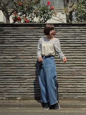 「アイテム（キャミソール、ベージュ系）」を使った、ひらめ。さん（レディース・164cm）の春コーディネート