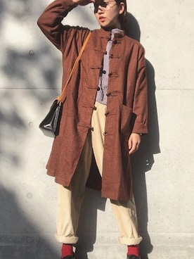 チャイナボタンコート2368を使った人気ファッションコーディネート Wear