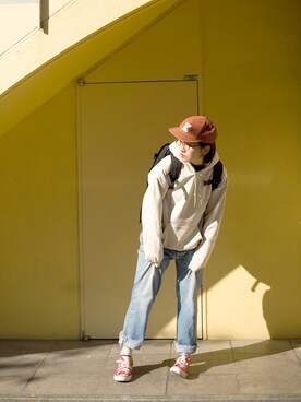 「salut!（サリュ!）のアイテム（帽子）」を使った、ひらめ。さん（レディース・165cm）の冬コーディネート