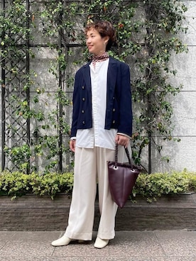 「ユナイテッドアローズ」｜「アイテム（ブーツ）」を使った、伊藤　オデット エ オディール スタッフさん（レディース・152cm）の秋コーディネート
