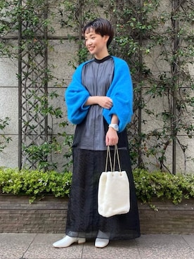 「ユナイテッドアローズ」｜「アイテム（ブーツ）」を使った、伊藤　オデット エ オディール スタッフさん（レディース・152cm）の秋コーディネート