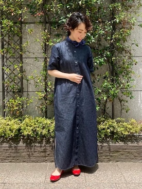 「ユナイテッドアローズ」｜「アイテム（レインシューズ）」を使った、伊藤　オデット エ オディール スタッフさん（レディース・152cm）の夏コーディネート