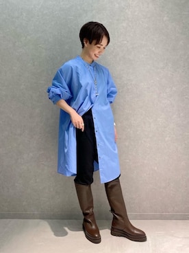 「ユナイテッドアローズ」｜「アイテム（ブーツ）」を使った、伊藤　オデット エ オディール スタッフさん（レディース・152cm）の秋コーディネート