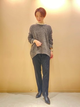 「ユナイテッドアローズ」｜「アイテム（ブーツ）」を使った、伊藤　オデット エ オディール スタッフさん（レディース・152cm）の冬コーディネート