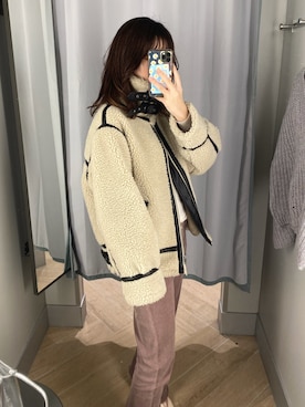 「Ungrid（アングリッド）のアイテム（ムートンコート）」を使った、fukatsuneさん（レディース・158cm）の冬コーディネート