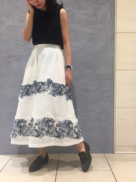 「アイテム（ローファー、グリーン系）」を使った、STUDIOUS CITY SUWAさん（レディース・166cm）の夏コーディネート