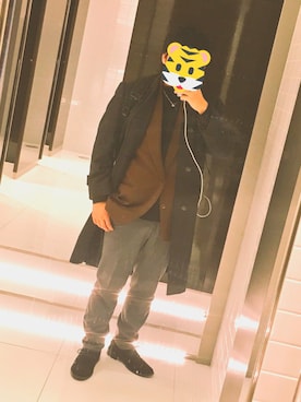 「アイテム（テーラードジャケット、ブラウン系）」を使った、トラタイガーさん（メンズ・169cm）の冬コーディネート