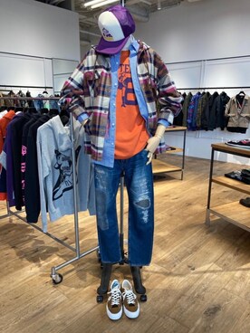「長袖シャツ」｜「アイテム（その他アウター）」を使った、WAIさん（メンズ・158cm）の春コーディネート