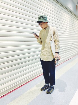 「UNIQUE（ユニーク）のアイテム」を使った、張立さん（メンズ・163cm）の春コーディネート