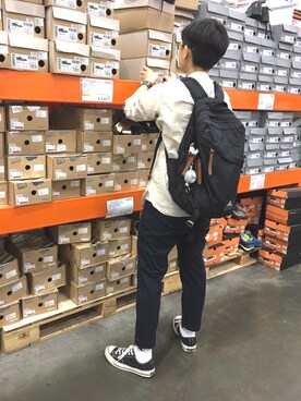 「UNIQUE（ユニーク）のアイテム」を使った、張立さん（メンズ・163cm）の夏コーディネート