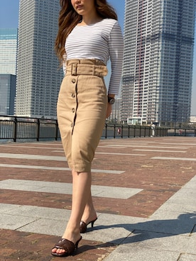「H&M（エイチ・アンド・エム）のアイテム（スカート）」を使った、ミントさん（レディース・160cm）の冬コーディネート
