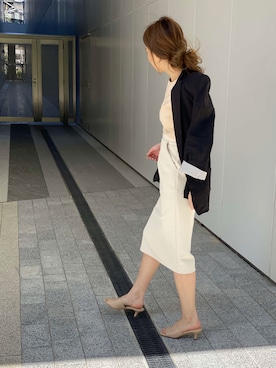 「UNIQLO（ユニクロ）のアイテム（スカート、ベージュ系）」を使った、ミントさん（レディース・160cm）の春コーディネート