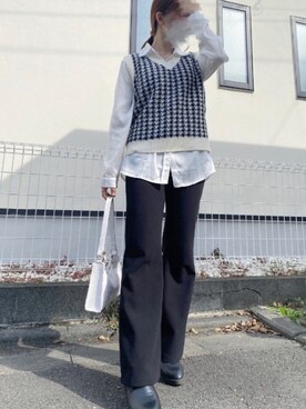 「knit vest」｜みいとかなさん（レディース・155cm）の春コーディネート