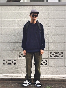 「Saturdays NYC（サタデーズ ニューヨークシティ ）のアイテム（キャップ）」を使った、macky☺︎さん（メンズ・172cm）の冬コーディネート