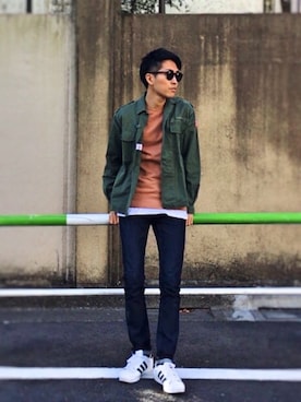 「H&M（エイチ・アンド・エム）のアイテム（スウェット）」を使った、macky☺︎さん（メンズ・172cm）の冬コーディネート