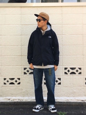 「アイテム（マウンテンパーカー）」を使った、macky☺︎さん（メンズ・172cm・20代）の春コーディネート