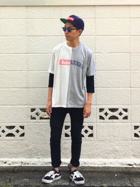「SEVENDAYS=SUNDAY（セブンデイズサンデイ）のアイテム」を使った、macky☺︎さん（メンズ・172cm）の春コーディネート
