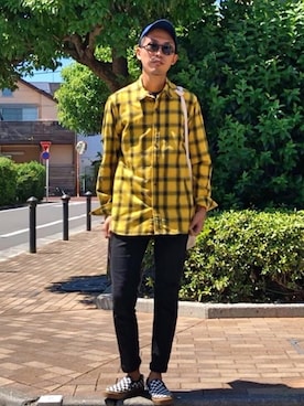 「FILA（フィラ）のアイテム（帽子）」を使った、macky☺︎さん（メンズ・172cm）の夏コーディネート