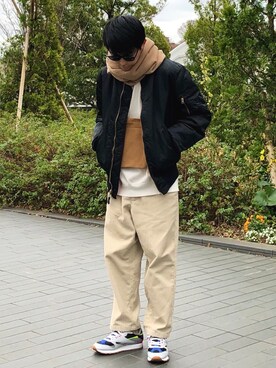 「Alpha Industries（アルファインダストリーズ）のアイテム」を使った、macky☺︎さん（メンズ・172cm）の冬コーディネート