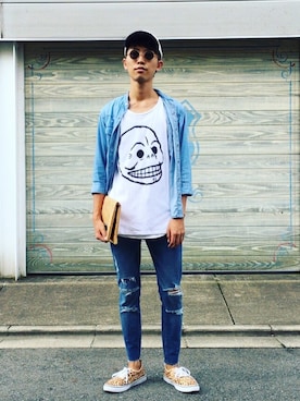 「SEVENDAYS=SUNDAY（セブンデイズサンデイ）のアイテム」を使った、macky☺︎さん（メンズ・172cm）の夏コーディネート