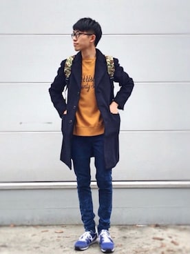 「迷彩」｜「アイテム（パンツ）」を使った、macky☺︎さん（メンズ・172cm）の冬コーディネート