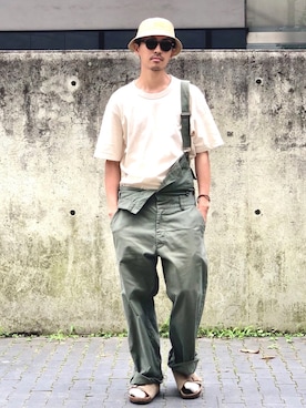 「UNIVERSAL OVERALL（ユニバーサルオーバーオール）のアイテム」を使った、macky☺︎さん（メンズ・172cm）の夏コーディネート
