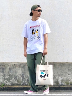 「Saturdays NYC（サタデーズ ニューヨークシティ ）のアイテム（キャップ）」を使った、macky☺︎さん（メンズ・172cm）の夏コーディネート